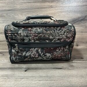 90's vintage Atlantic floral tapestry luggage carry on 15in X 9in X 8in